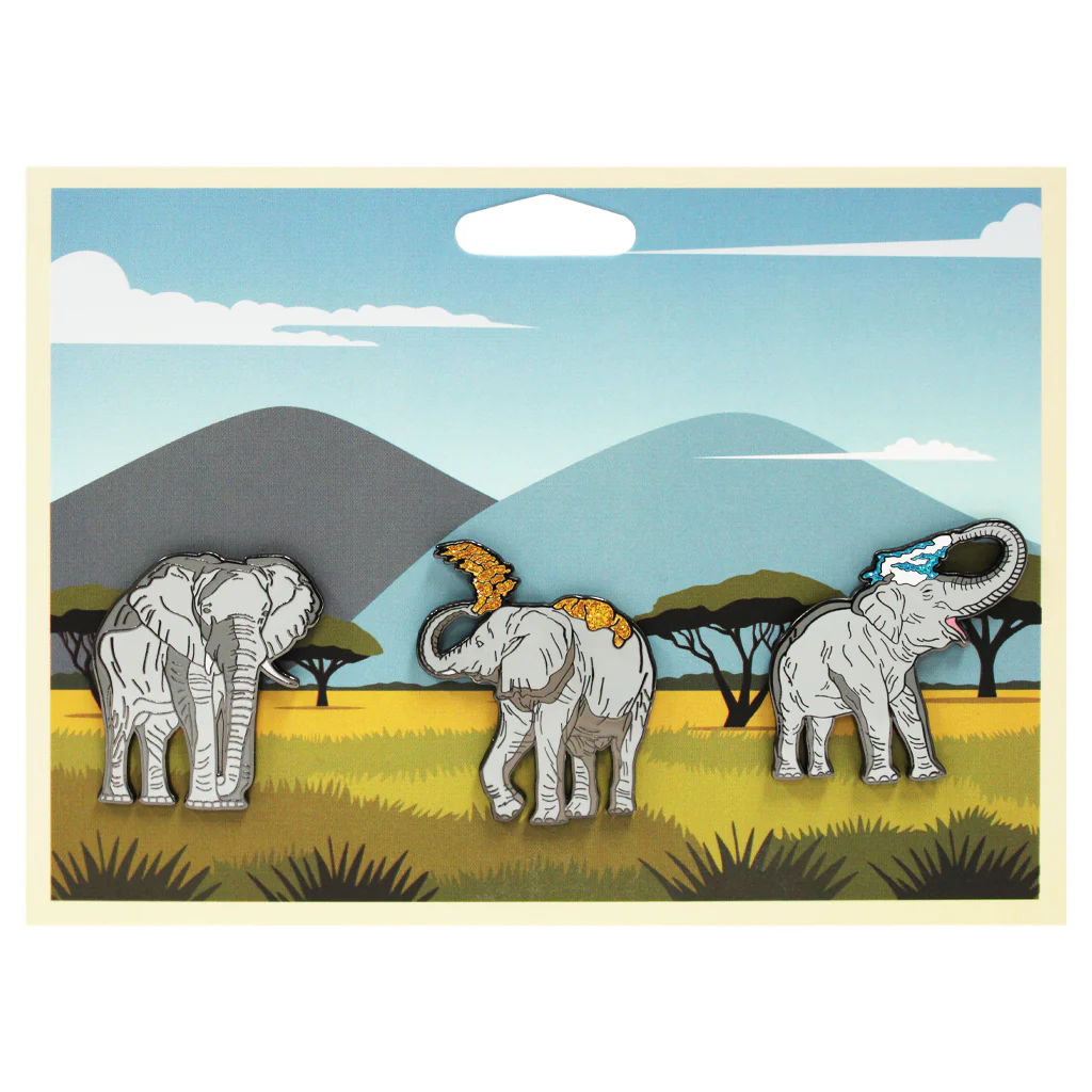 African Elephant Trio Collector's Pin Set