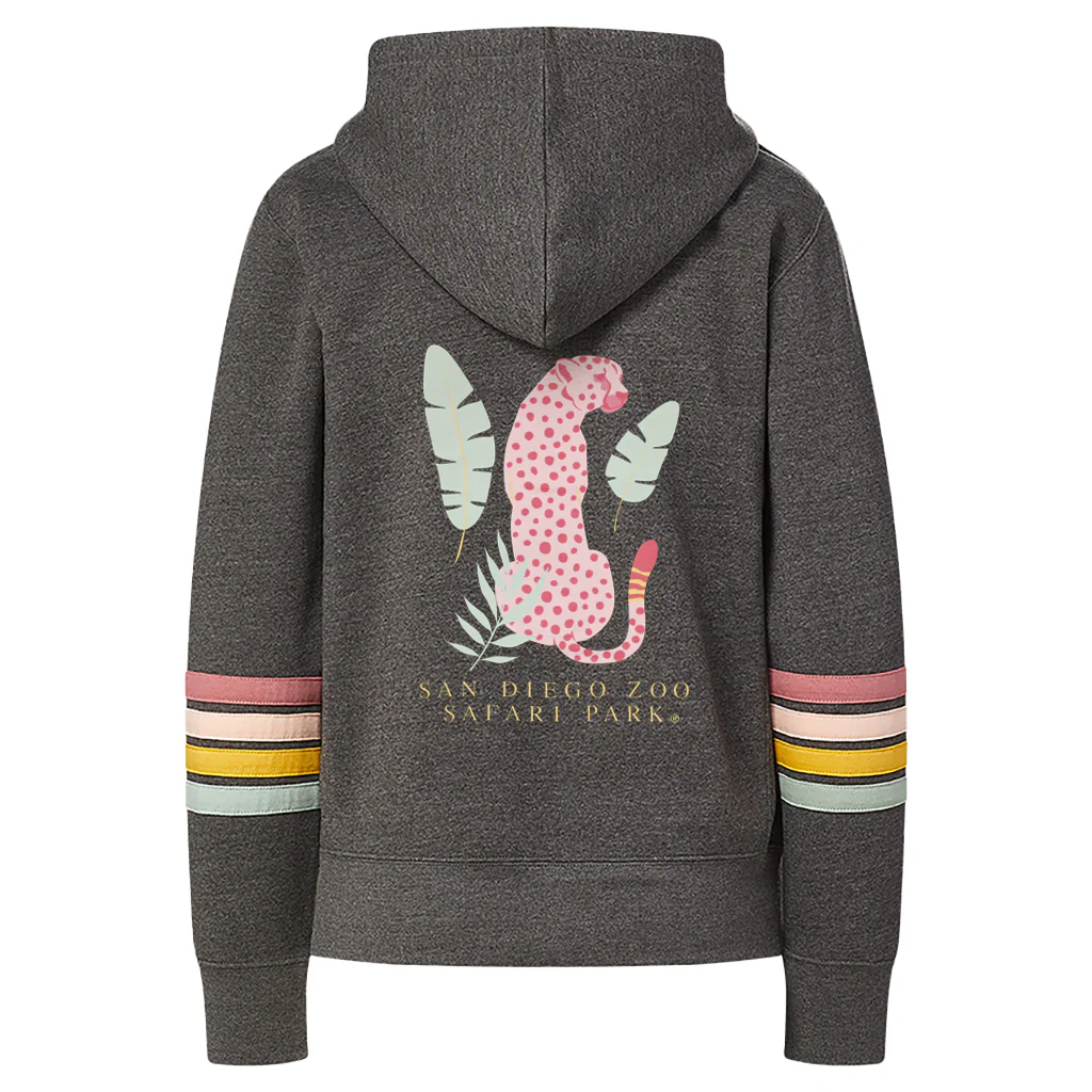 Cheetah Ladies Zip-Up Hooded Sweatshirt - Image 4