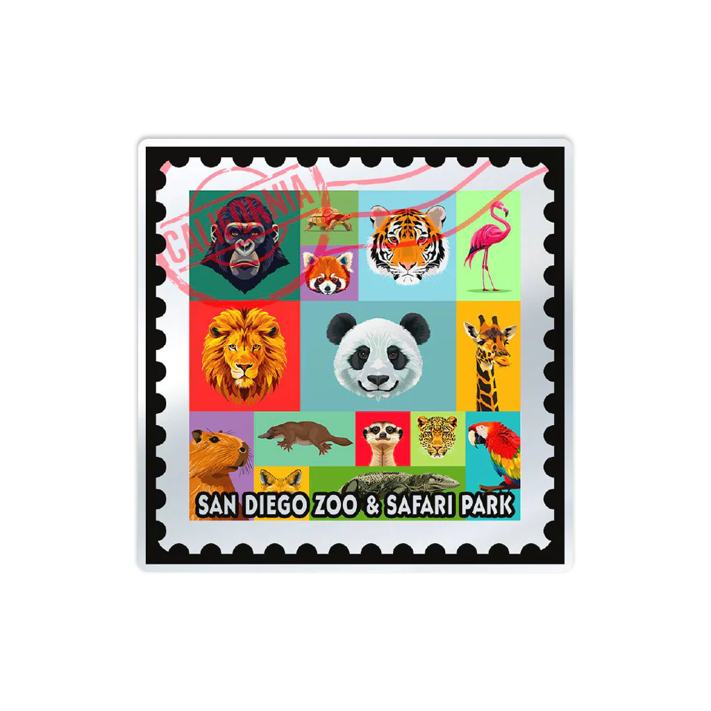 Chrome Zoo Animal Stamp Sticker