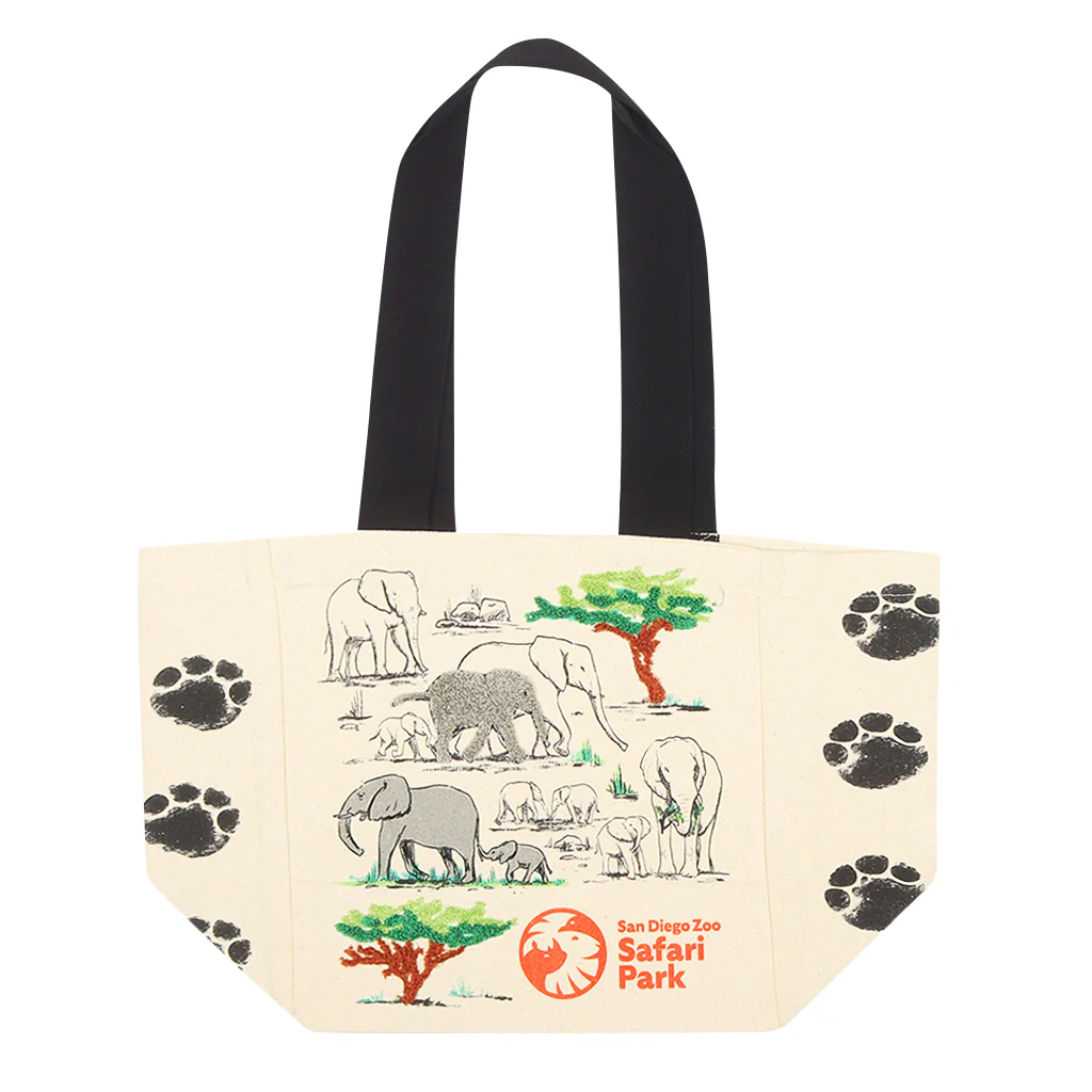 Elephant Scene Canvas Tote Bag
