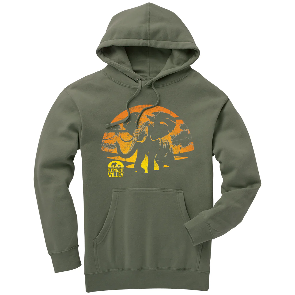 Elephant Valley Sunset Hooded Sweatshirt