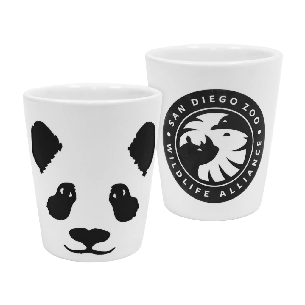 Giant Panda Face Etched Shot Glass