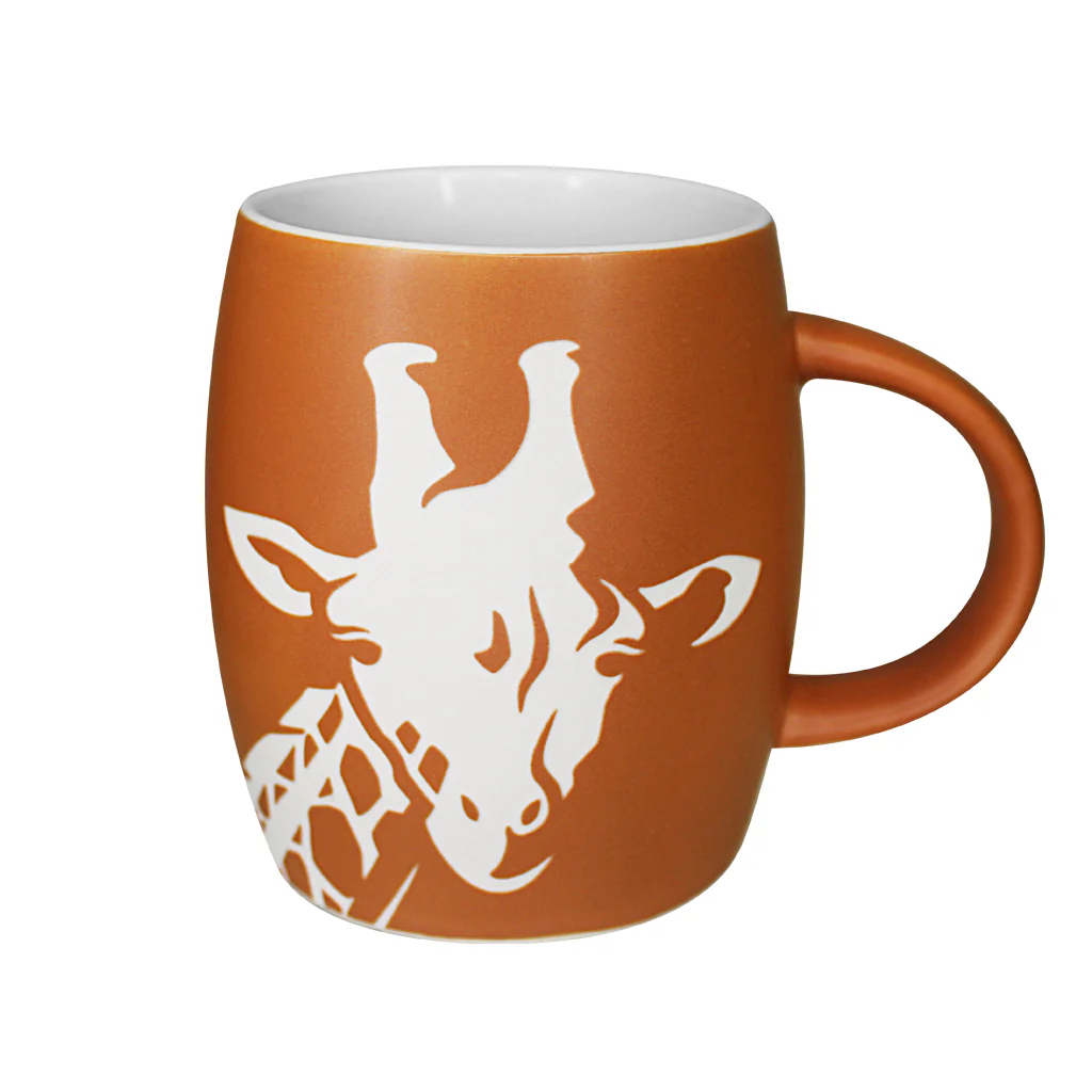 Giraffe Matte Terracotta Etched Mug