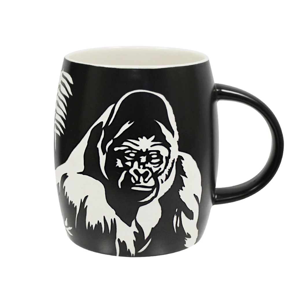 Gorilla Matte Black Etched Mug
