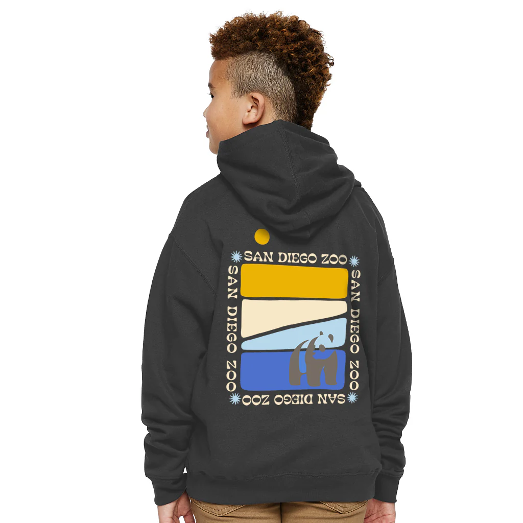 Panda Good Vibes Kids Hooded Sweatshirt - Image 4
