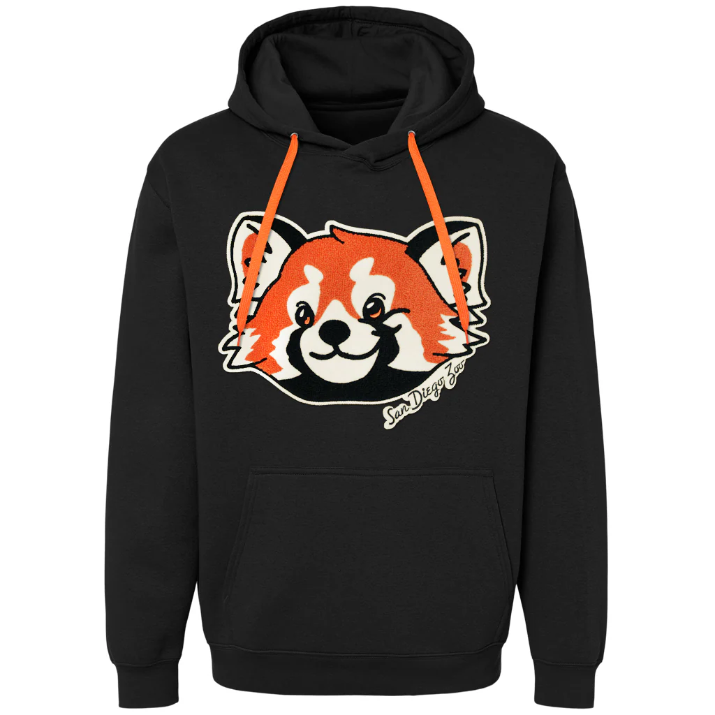 Red Panda Chenille Hooded Sweatshirt