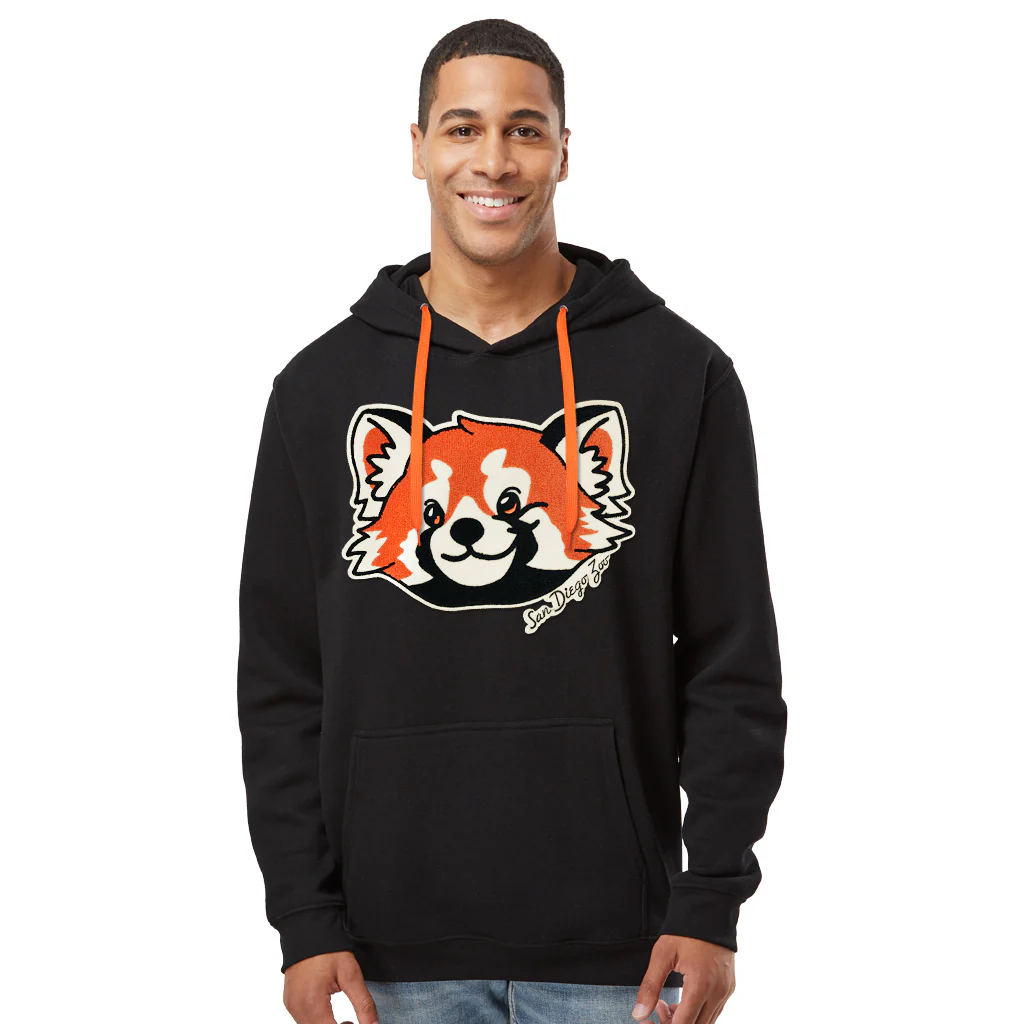 Red Panda Chenille Hooded Sweatshirt - Image 2