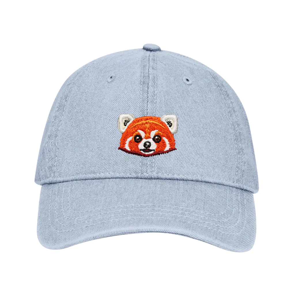 Red Panda Icon Denim Baseball Cap