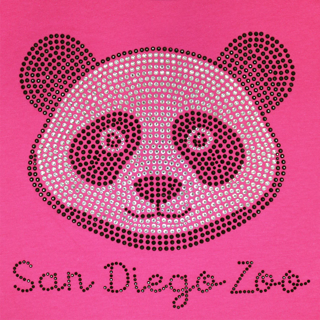 Rhinestone Panda Face Girls Tee - Image 2