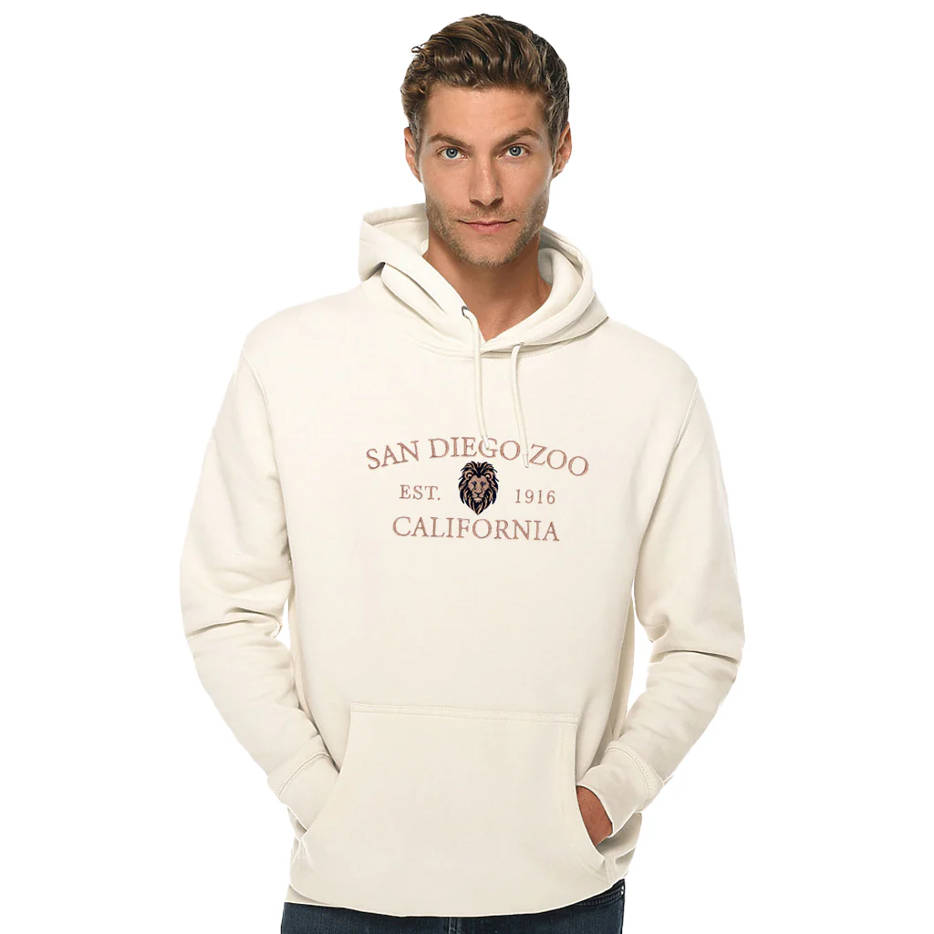 San Diego Zoo Embroidered Lion Hooded Sweatshirt - Image 3