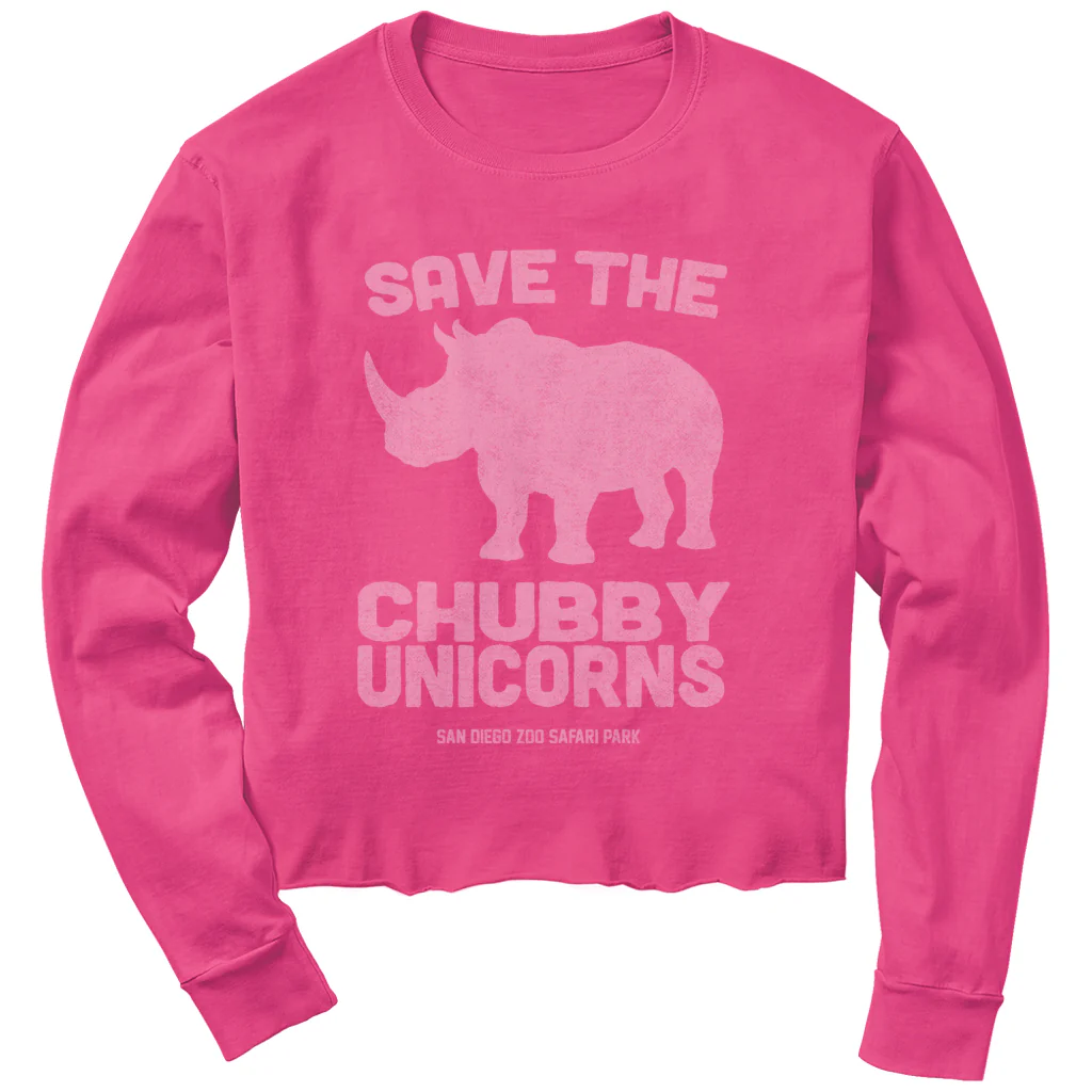 Save the Chubby Unicorns Ladies Cropped Tee