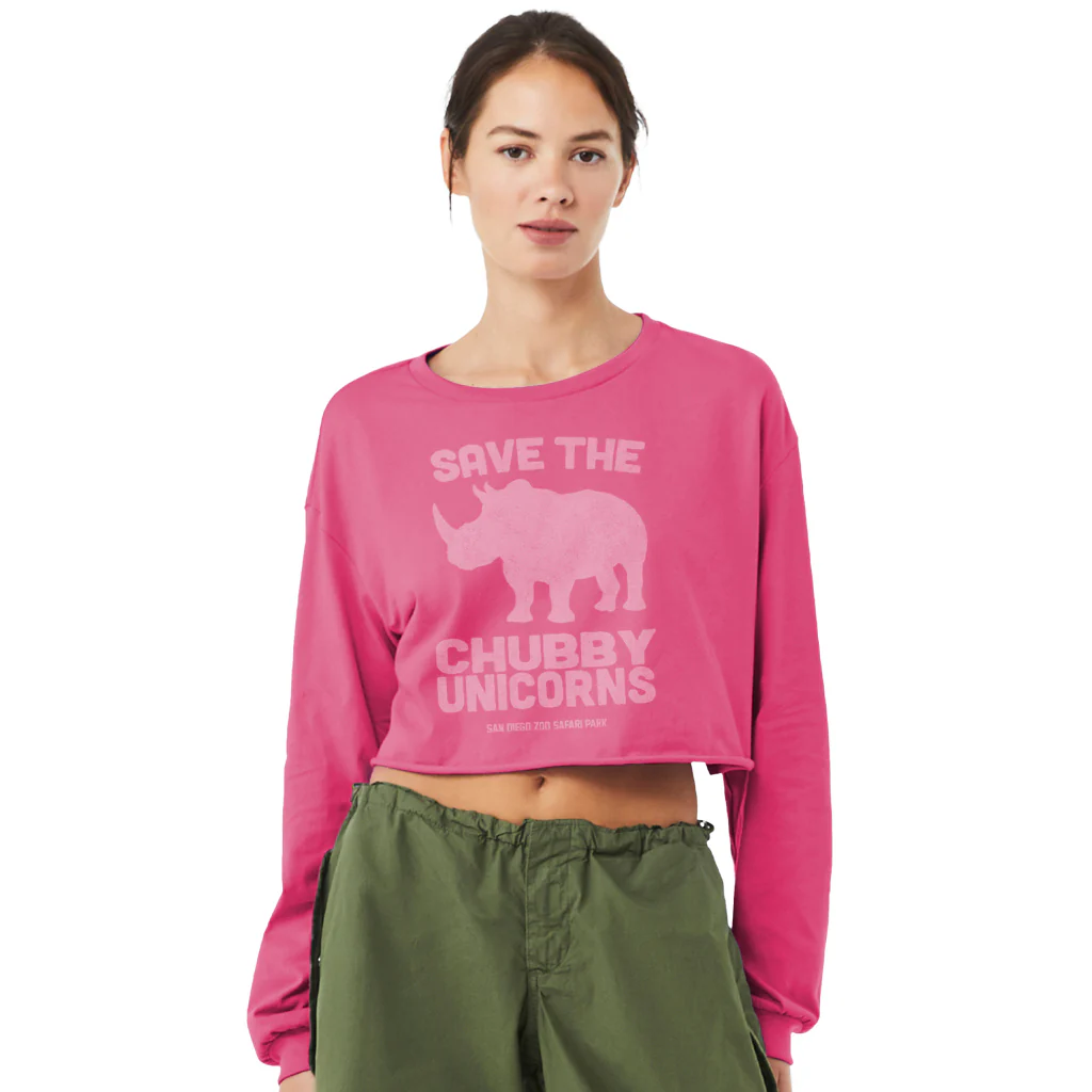Save the Chubby Unicorns Ladies Cropped Tee - Image 2