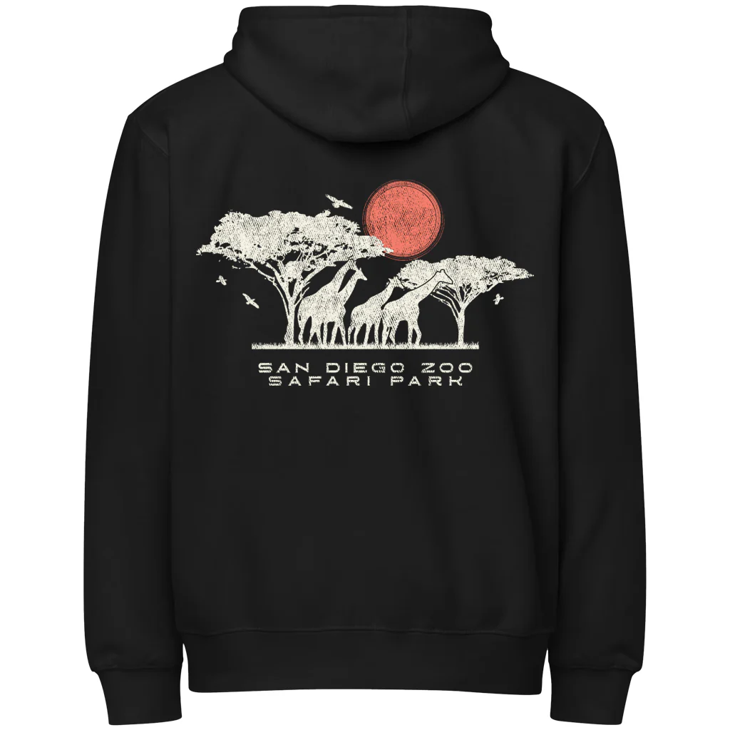 Serengeti Giraffe Zip Hooded Sweatshirt - Image 3