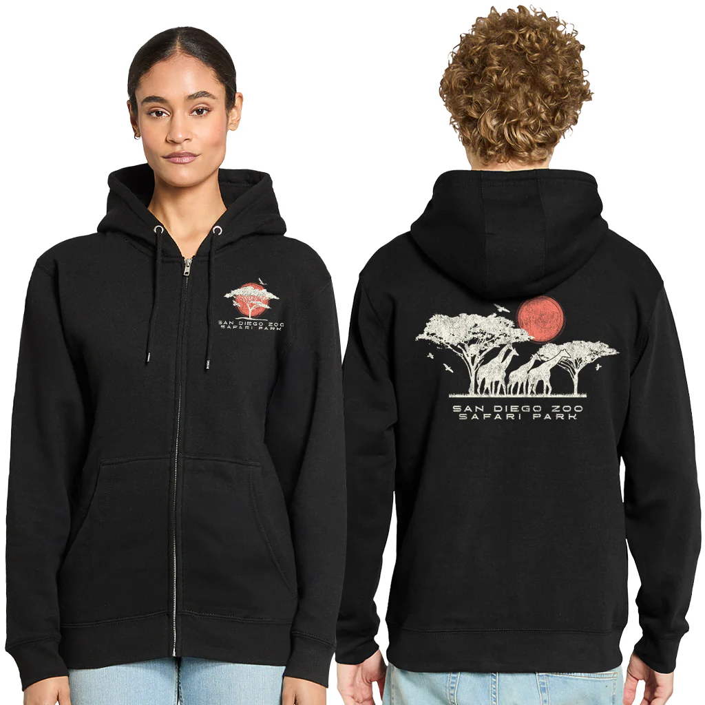 Serengeti Giraffe Zip Hooded Sweatshirt - Image 4