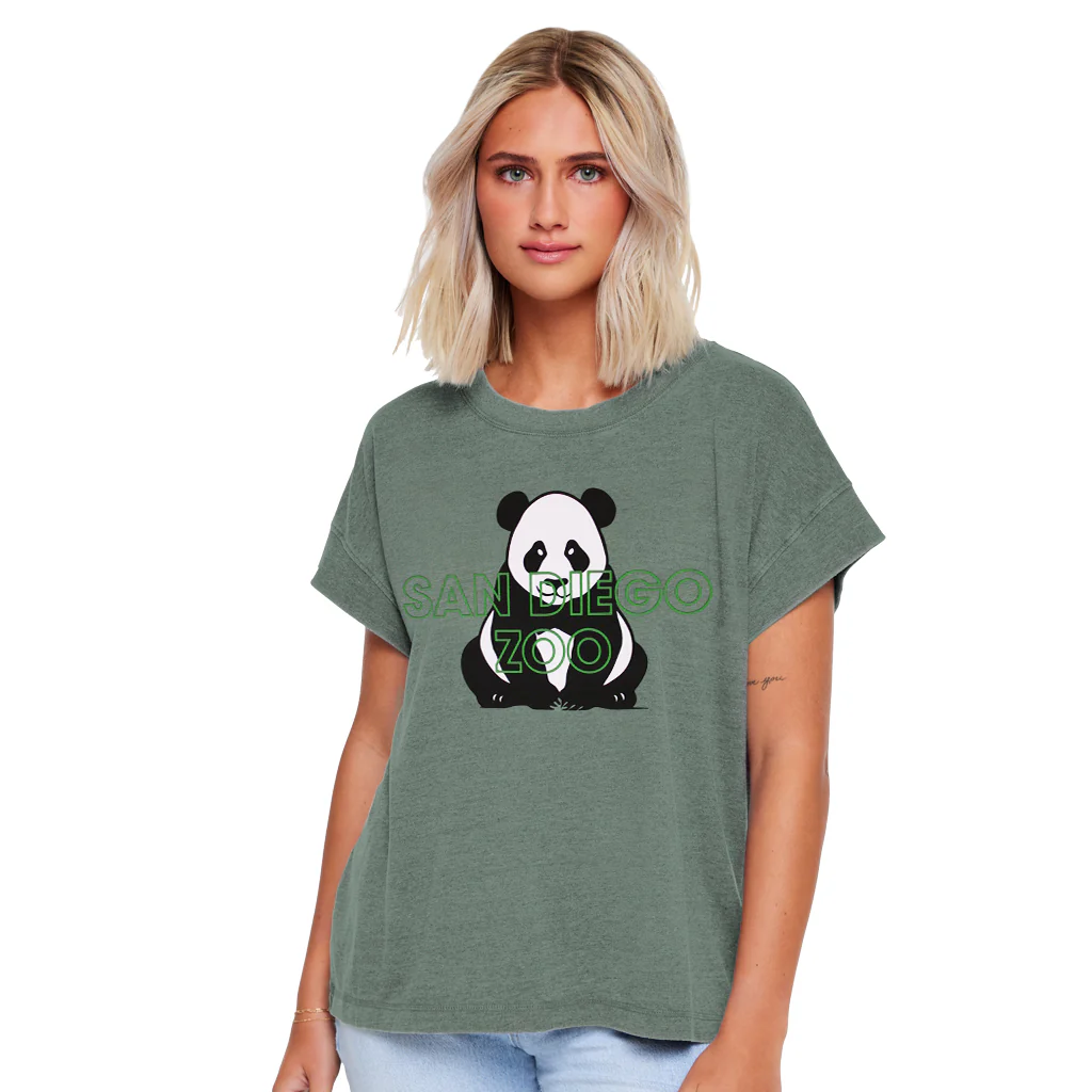 Sitting Giant Panda Boxy Ladies Tee - Image 2