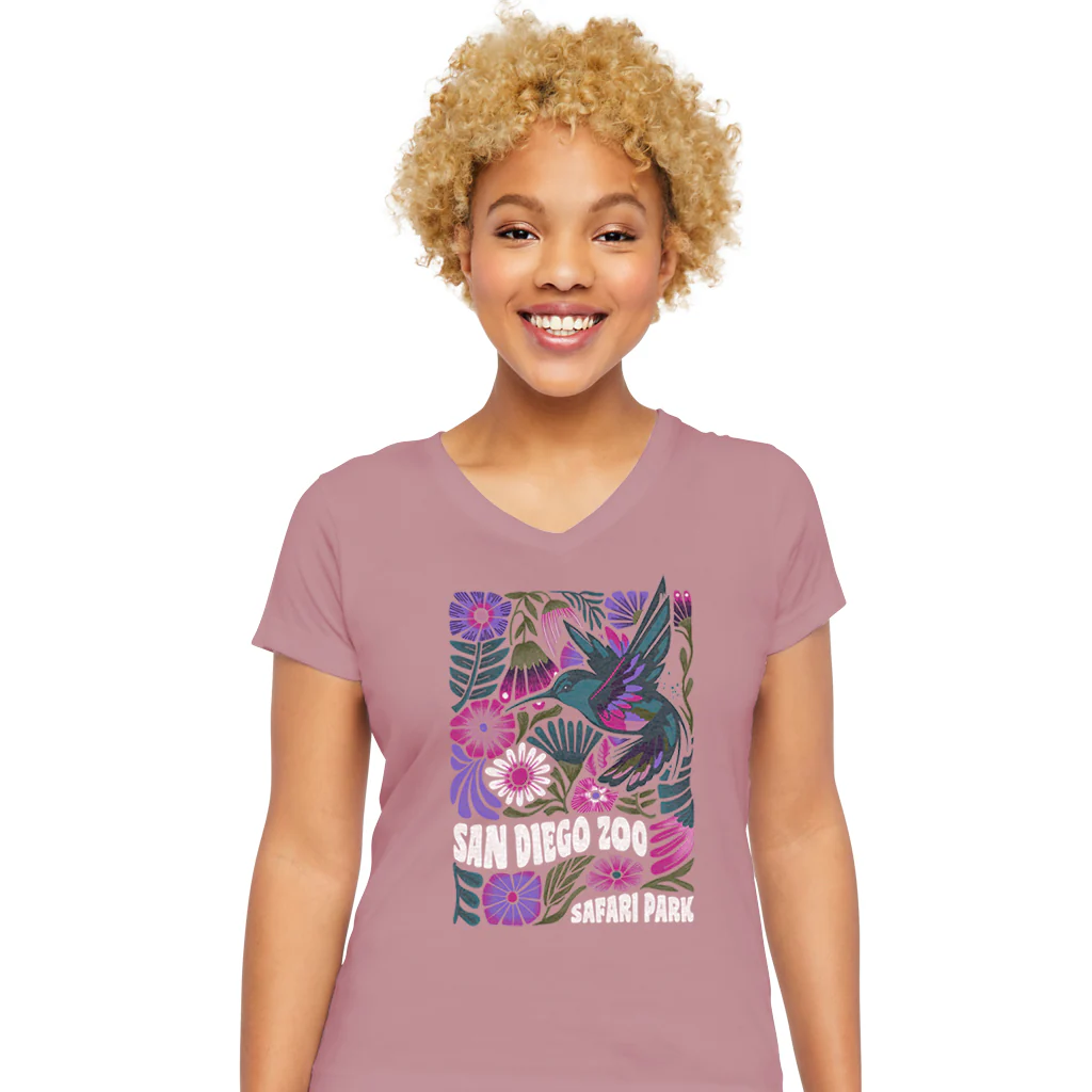 Splendid Hummingbird Ladies V-Tee - Image 2