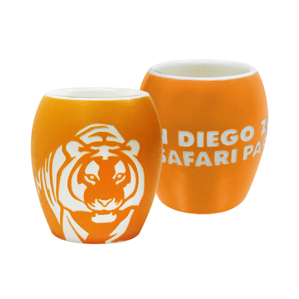 Tiger Matte Orange Etched Shot Glass